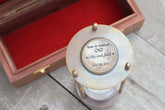 Personalized Vintage brass sand timer with 7 inch wooden case
